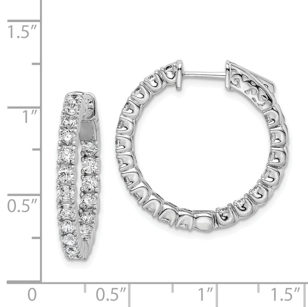 Sterling Shimmer Earrings Sterling Silver CZ Hoop Earrings