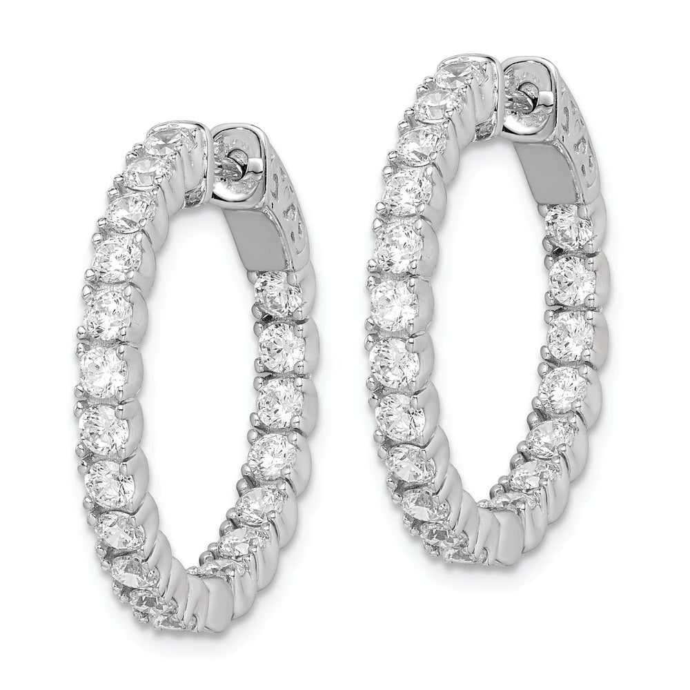 Sterling Shimmer Earrings Sterling Silver CZ Hoop Earrings