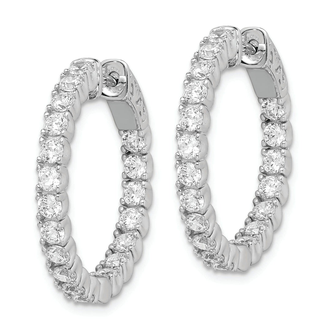 Sterling Shimmer Earrings Sterling Silver CZ Hoop Earrings