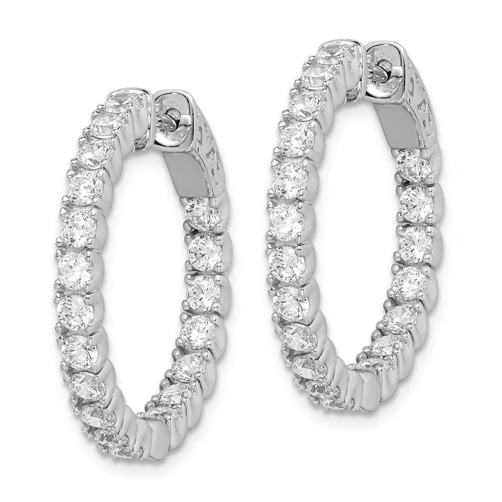 Sterling Shimmer Earrings Sterling Silver CZ Hoop Earrings