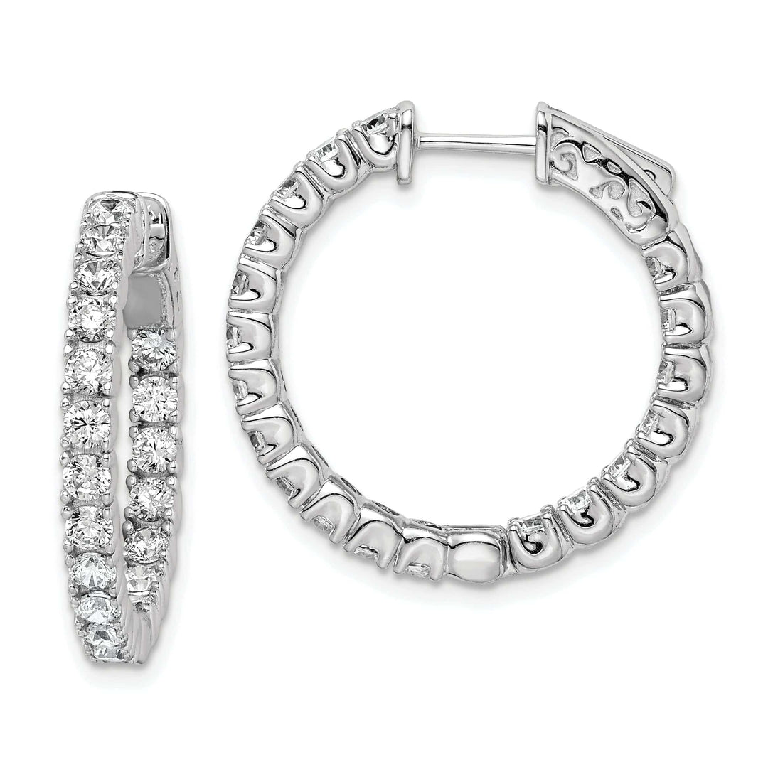 Sterling Shimmer Earrings Sterling Silver CZ Hoop Earrings