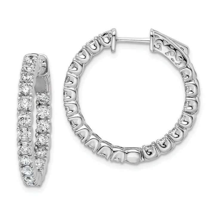 Sterling Shimmer Earrings Sterling Silver CZ Hoop Earrings