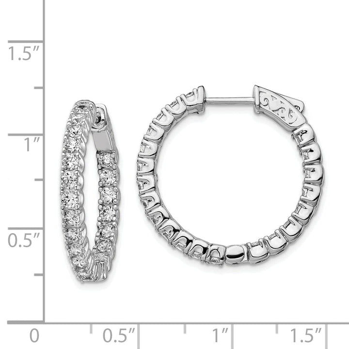 Sterling Shimmer Earrings Sterling Silver CZ Hoop Earrings