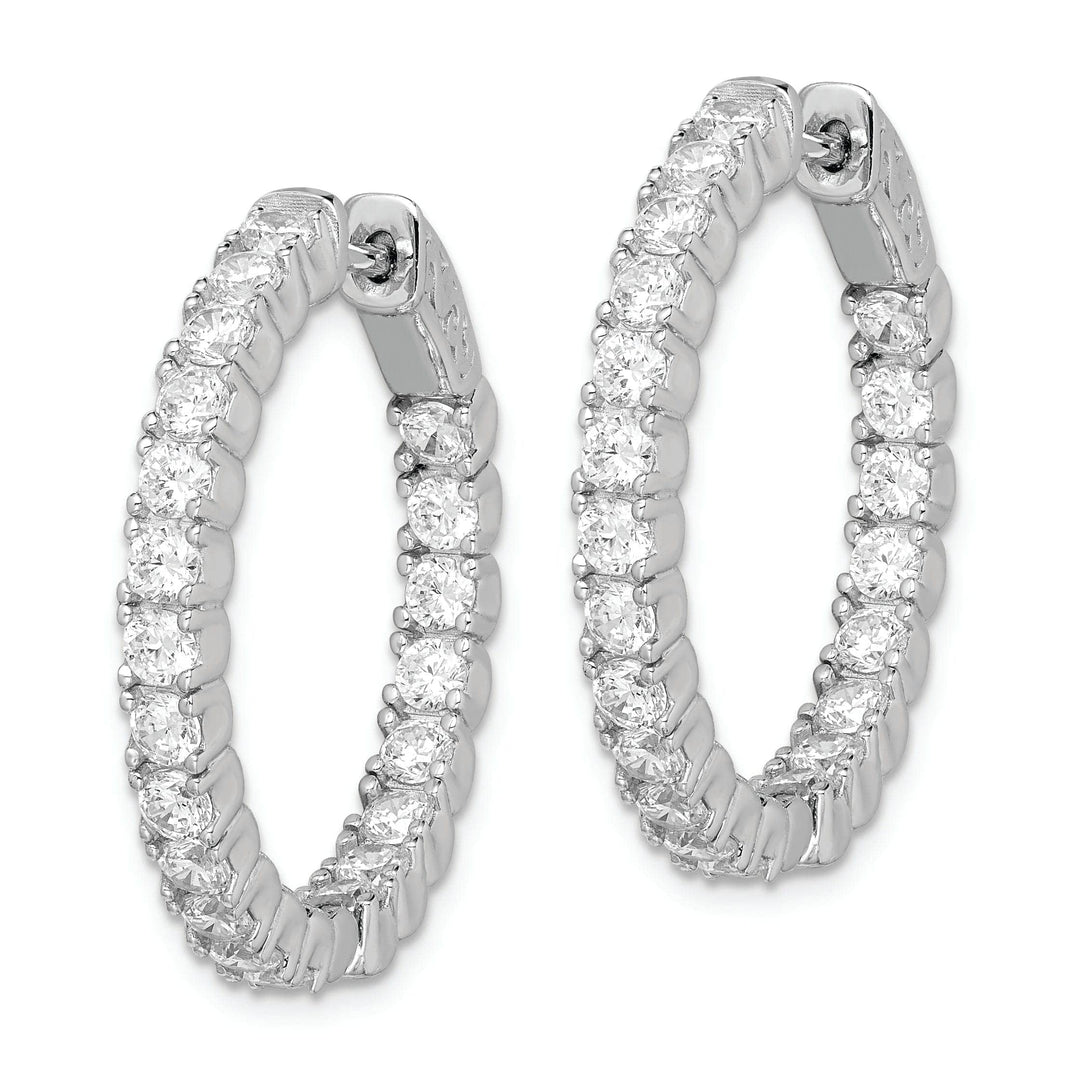 Sterling Shimmer Earrings Sterling Silver CZ Hoop Earrings