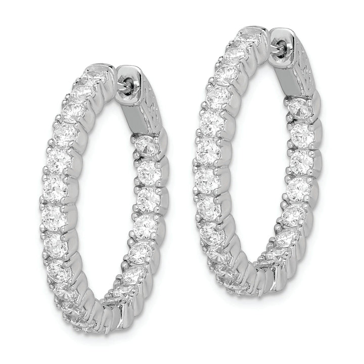 Sterling Shimmer Earrings Sterling Silver CZ Hoop Earrings