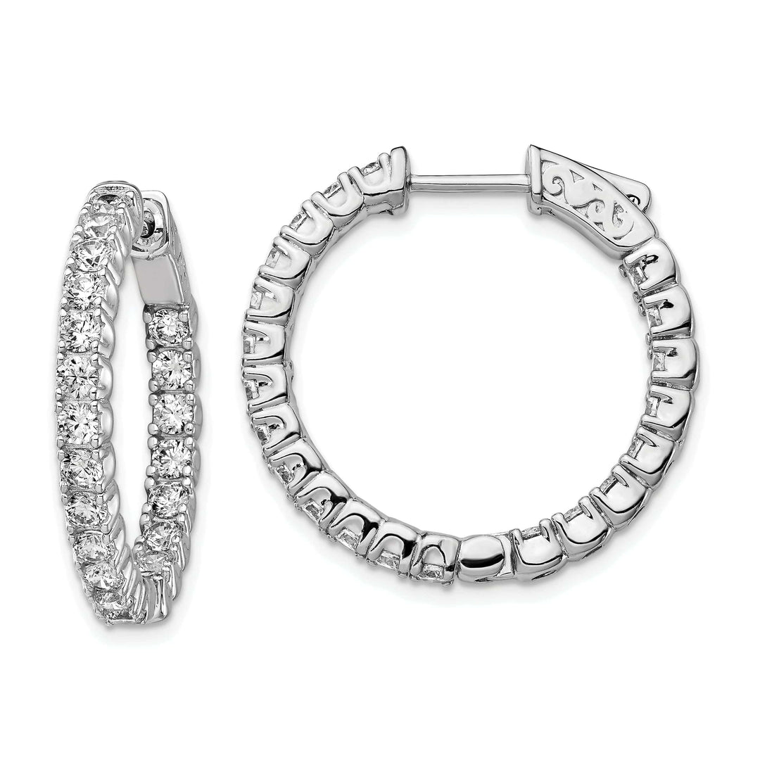 Sterling Shimmer Earrings Sterling Silver CZ Hoop Earrings