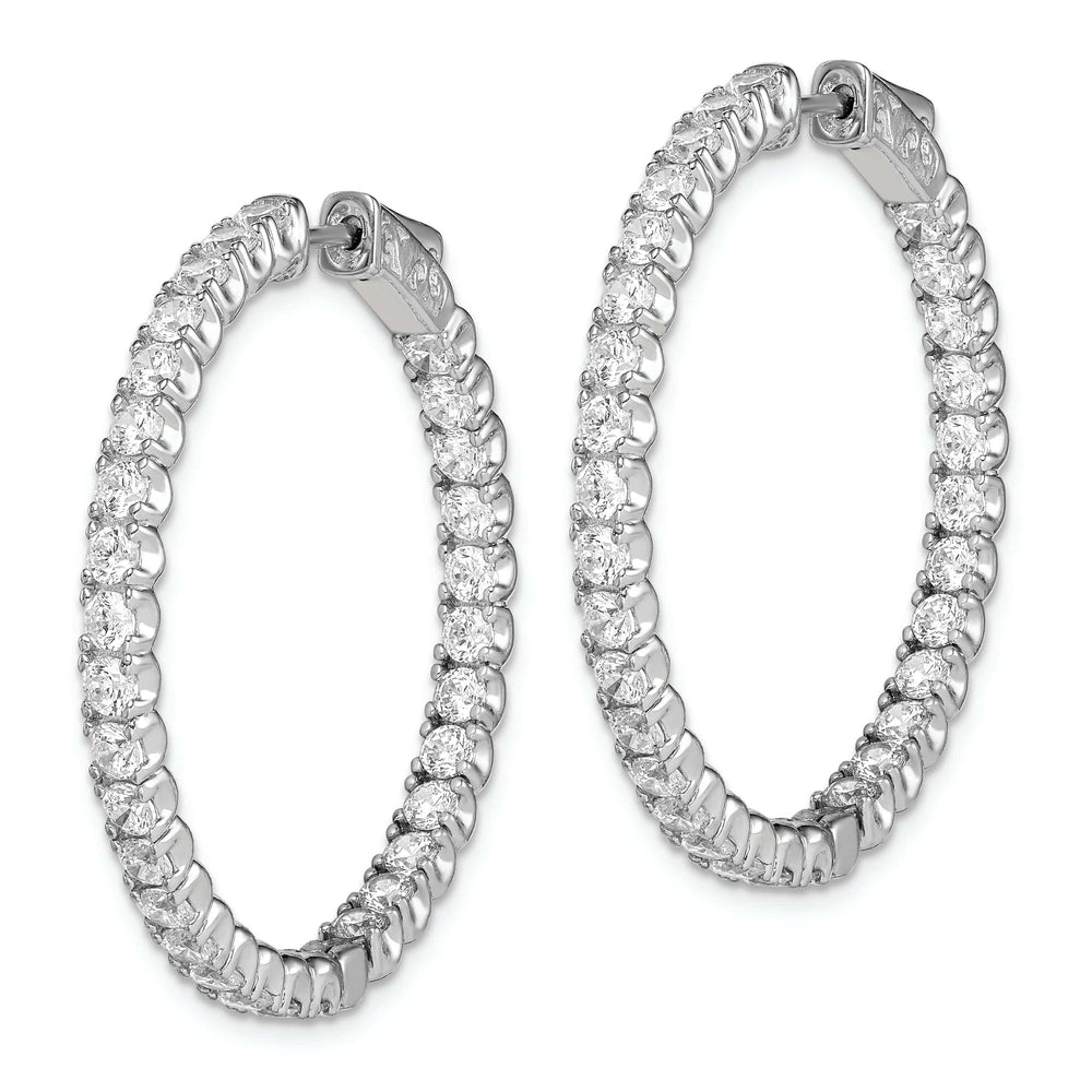 Sterling Shimmer Earrings Sterling Silver CZ Hoop Earrings