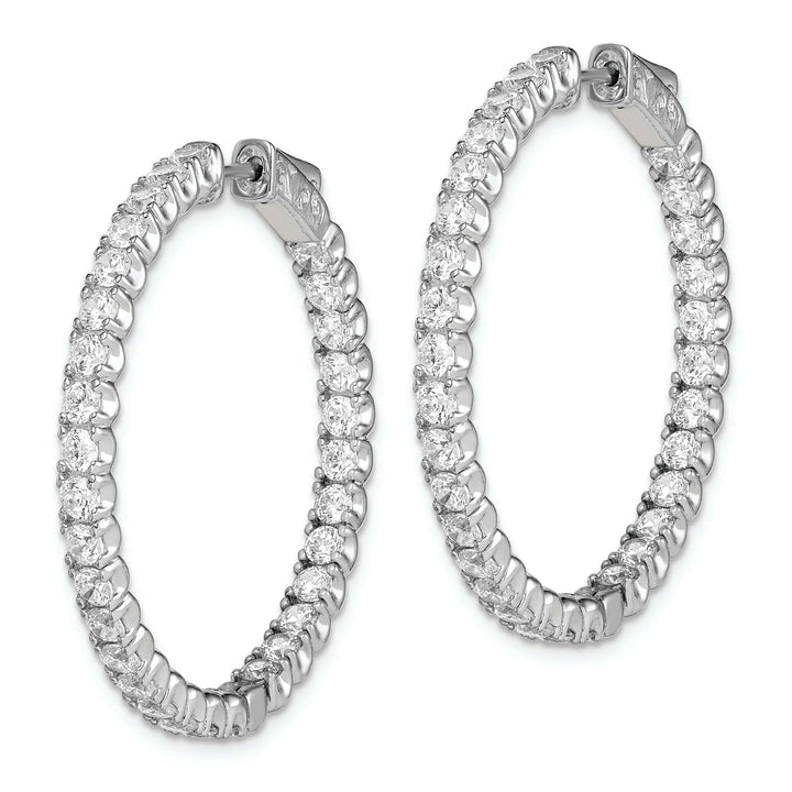 Sterling Shimmer Earrings Sterling Silver CZ Hoop Earrings