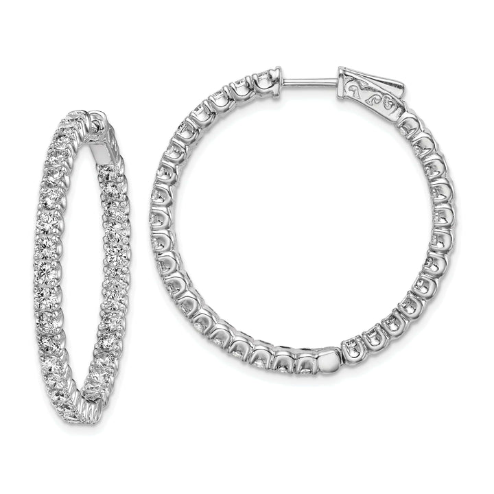 Sterling Shimmer Earrings Sterling Silver CZ Hoop Earrings