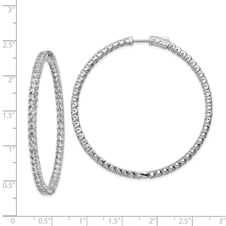 Sterling Shimmer Earrings Sterling Silver CZ Hoop Earrings