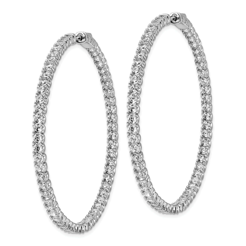 Sterling Shimmer Earrings Sterling Silver CZ Hoop Earrings