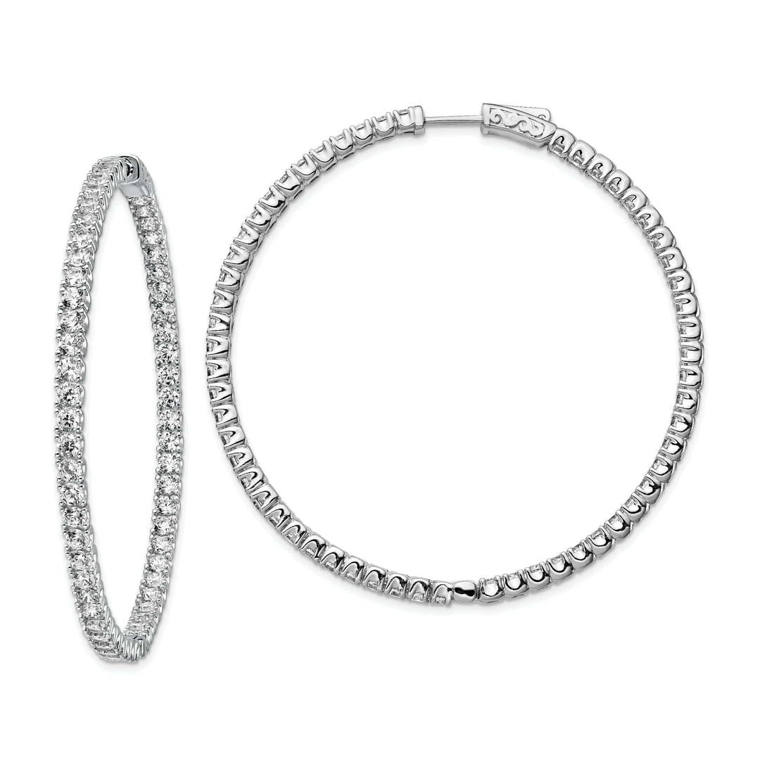 Sterling Shimmer Earrings Sterling Silver CZ Hoop Earrings