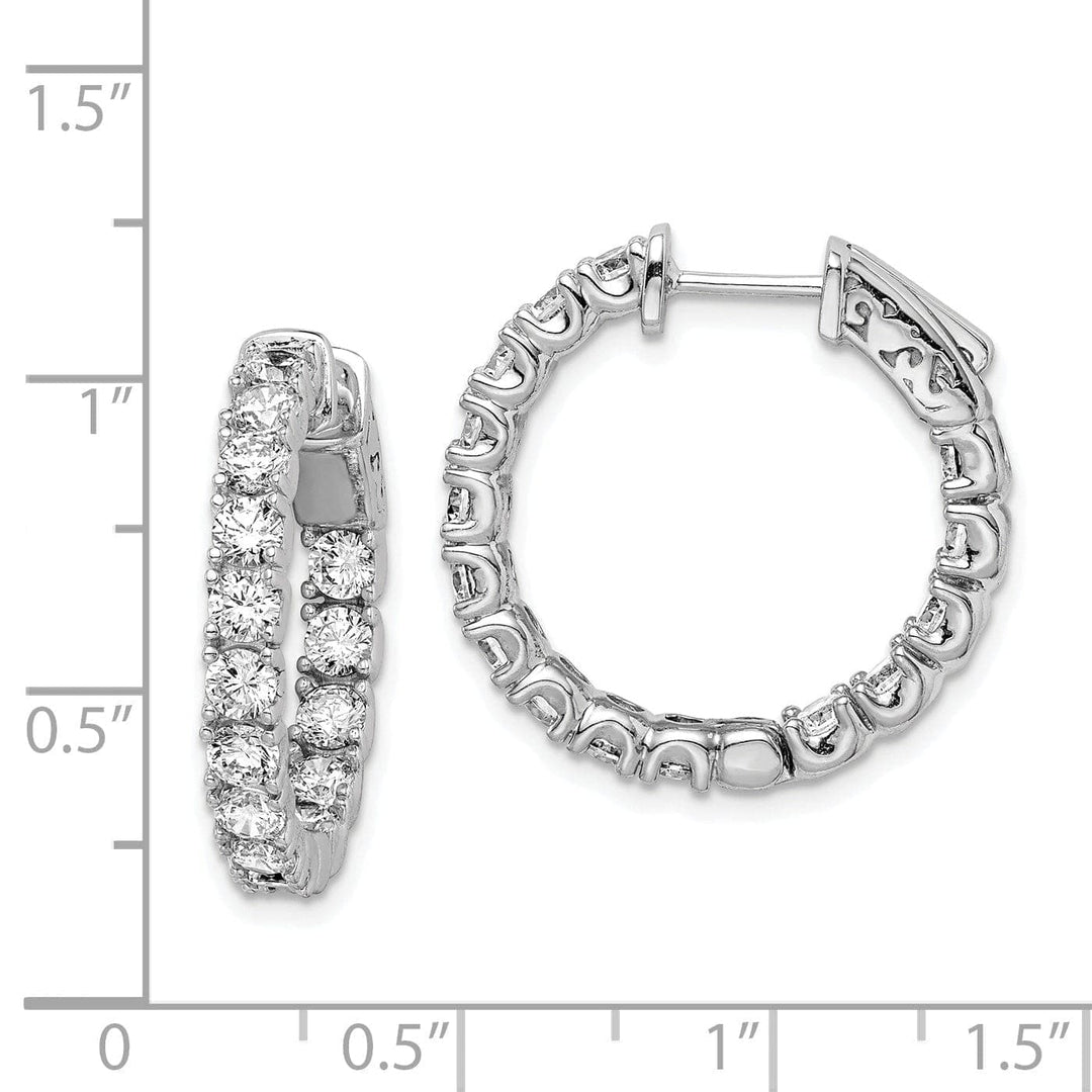 Sterling Shimmer Earrings Sterling Silver CZ Hoop Earrings