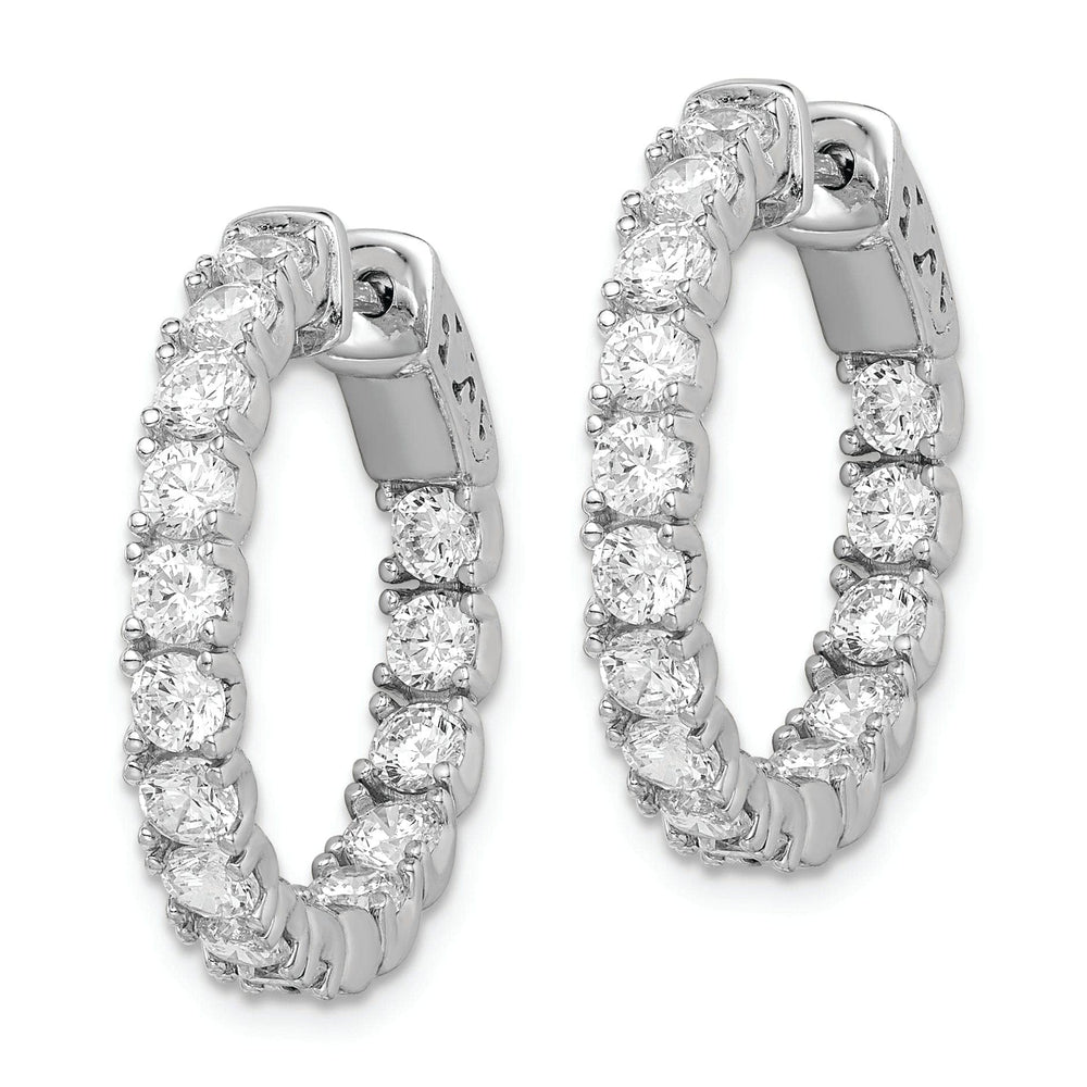 Sterling Shimmer Earrings Sterling Silver CZ Hoop Earrings