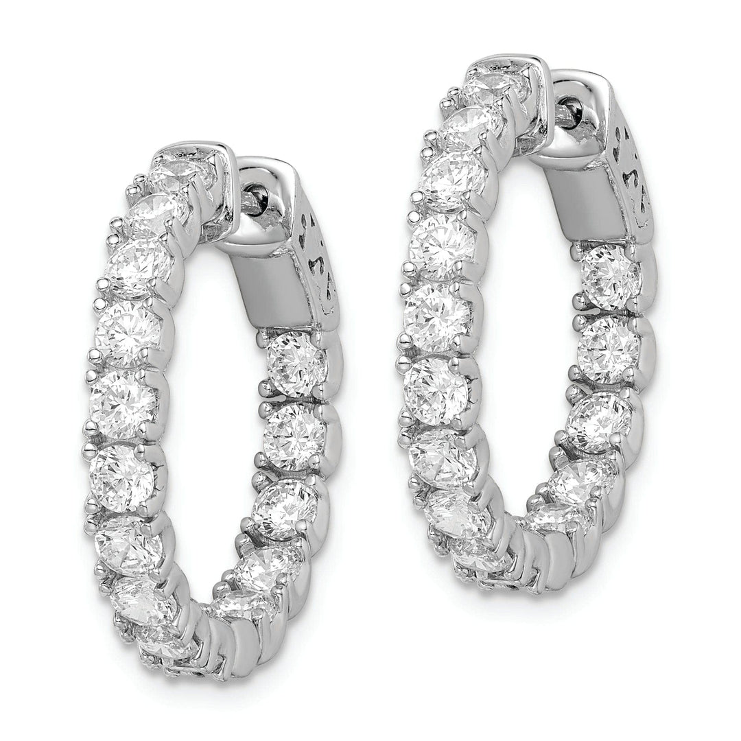 Sterling Shimmer Earrings Sterling Silver CZ Hoop Earrings