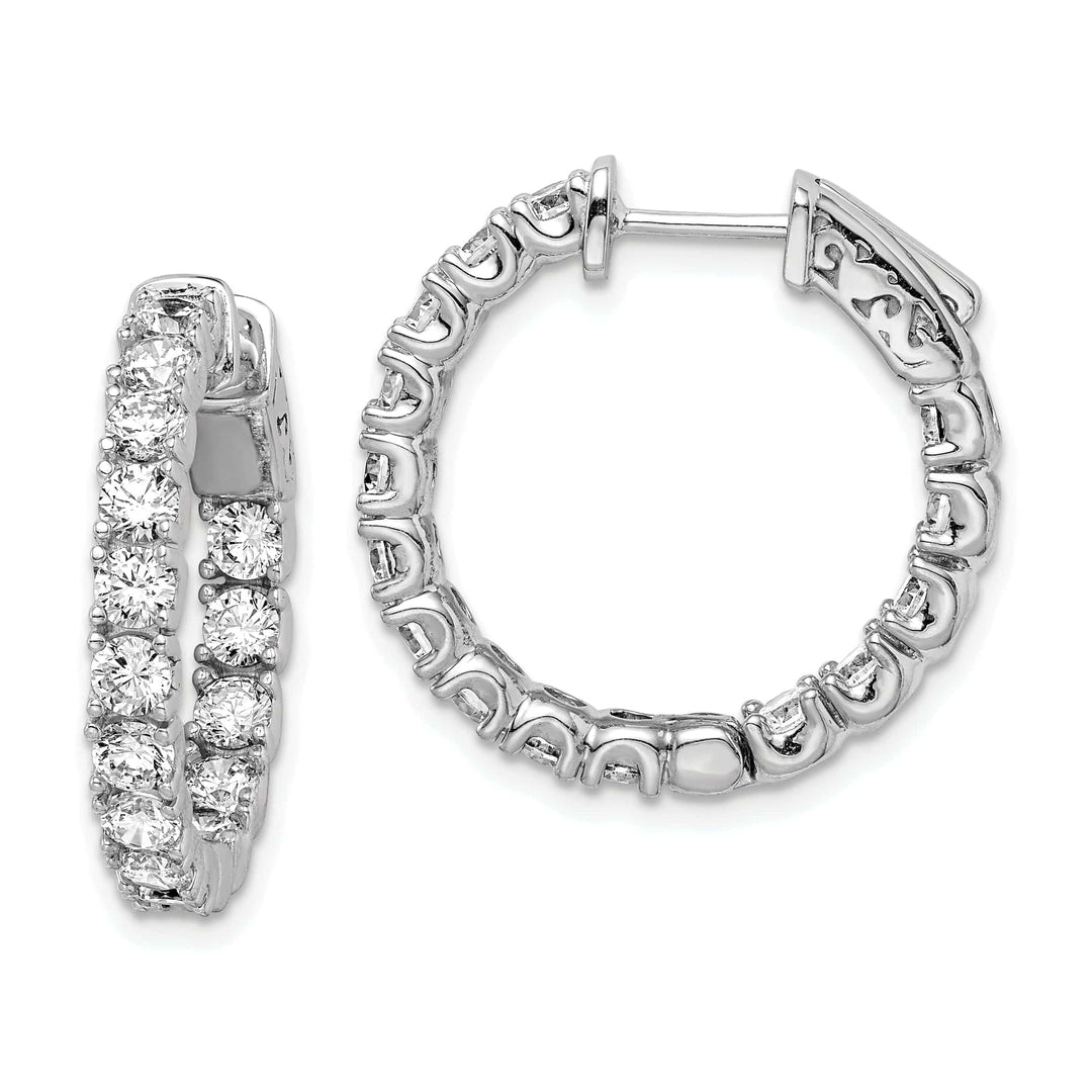 Sterling Shimmer Earrings Sterling Silver CZ Hoop Earrings