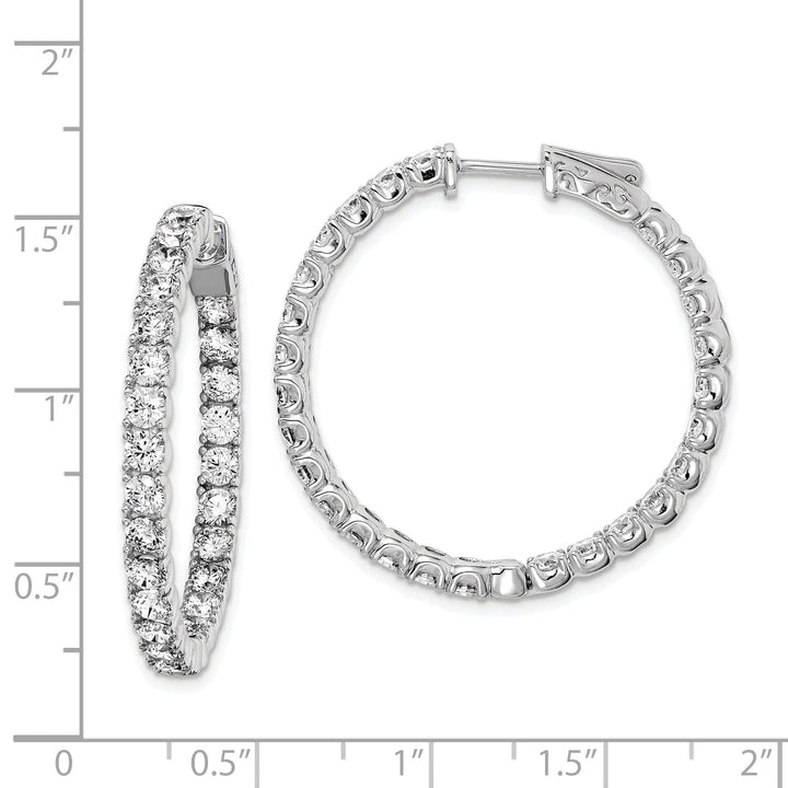 Sterling Shimmer Earrings Sterling Silver CZ Hoop Earrings