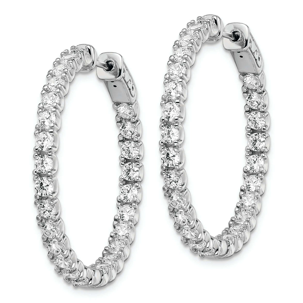 Sterling Shimmer Earrings Sterling Silver CZ Hoop Earrings
