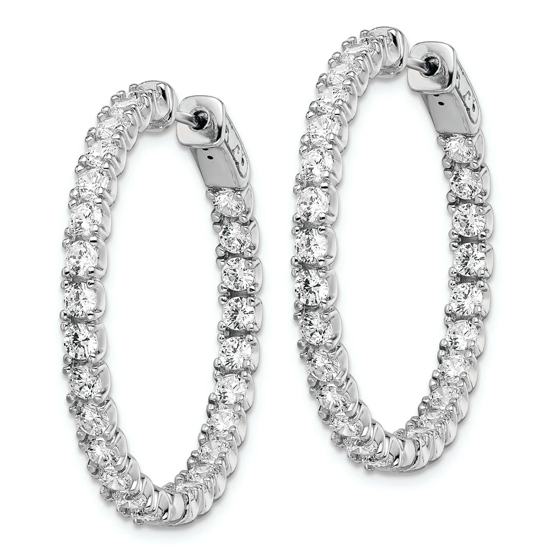 Sterling Shimmer Earrings Sterling Silver CZ Hoop Earrings