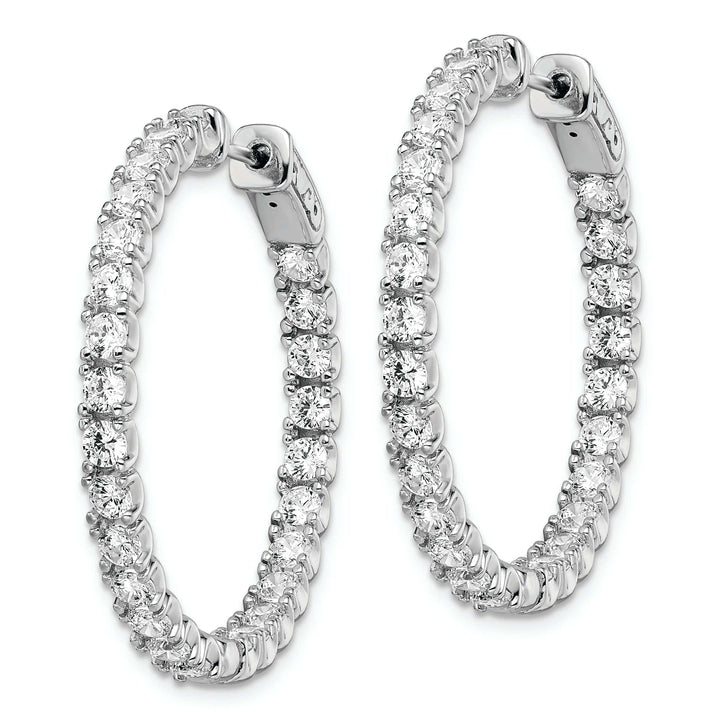 Sterling Shimmer Earrings Sterling Silver CZ Hoop Earrings