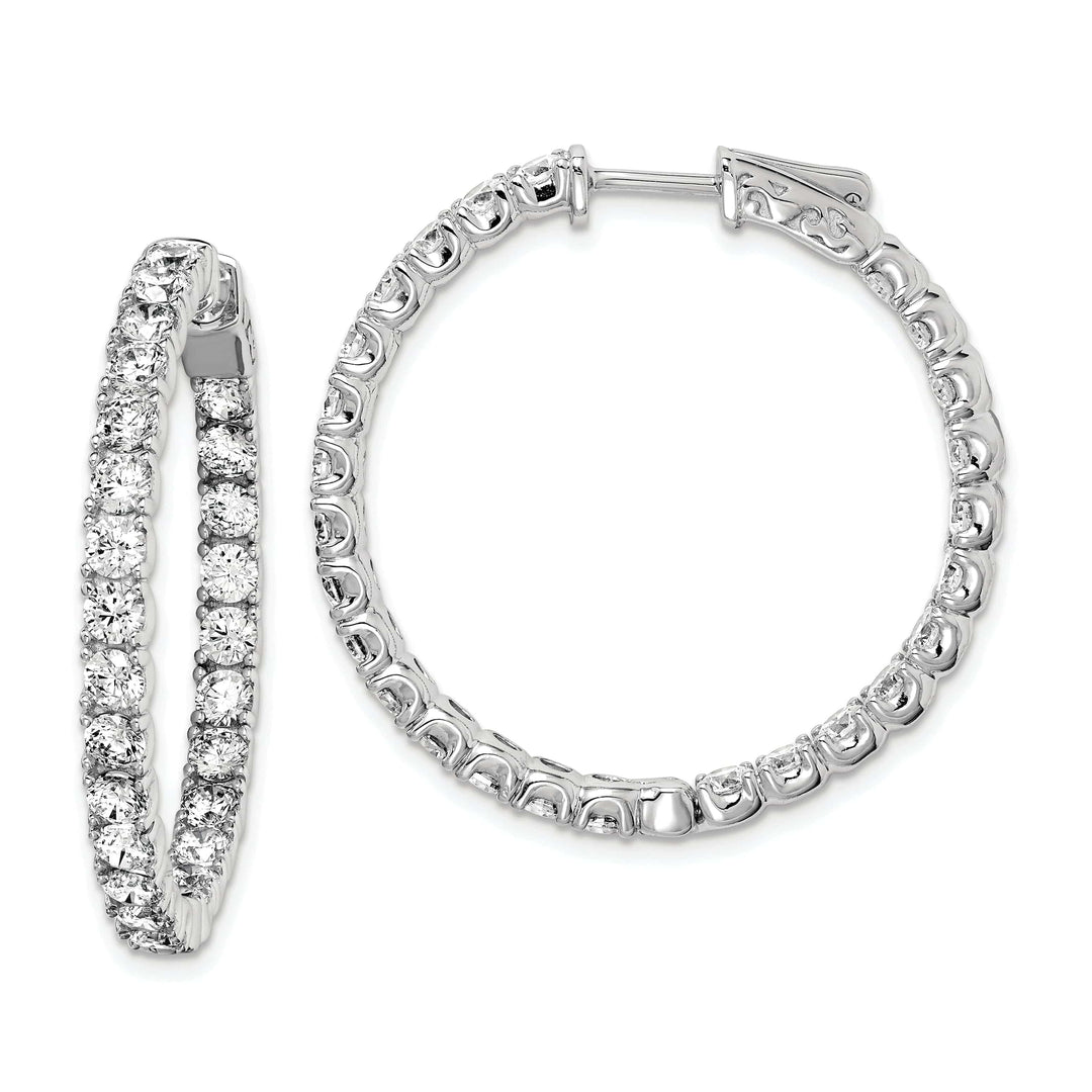 Sterling Shimmer Earrings Sterling Silver CZ Hoop Earrings