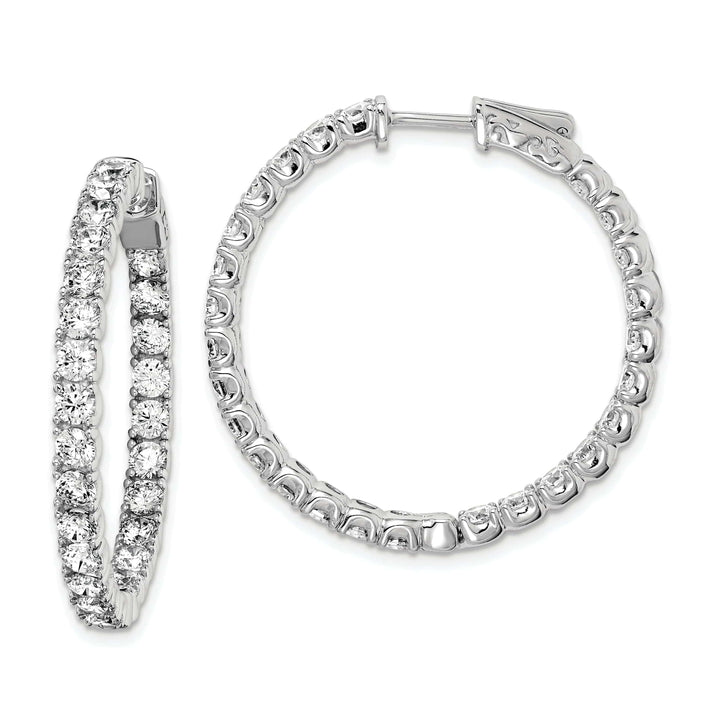 Sterling Shimmer Earrings Sterling Silver CZ Hoop Earrings