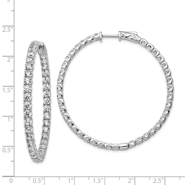 Sterling Shimmer Earrings Sterling Silver CZ Hoop Earrings