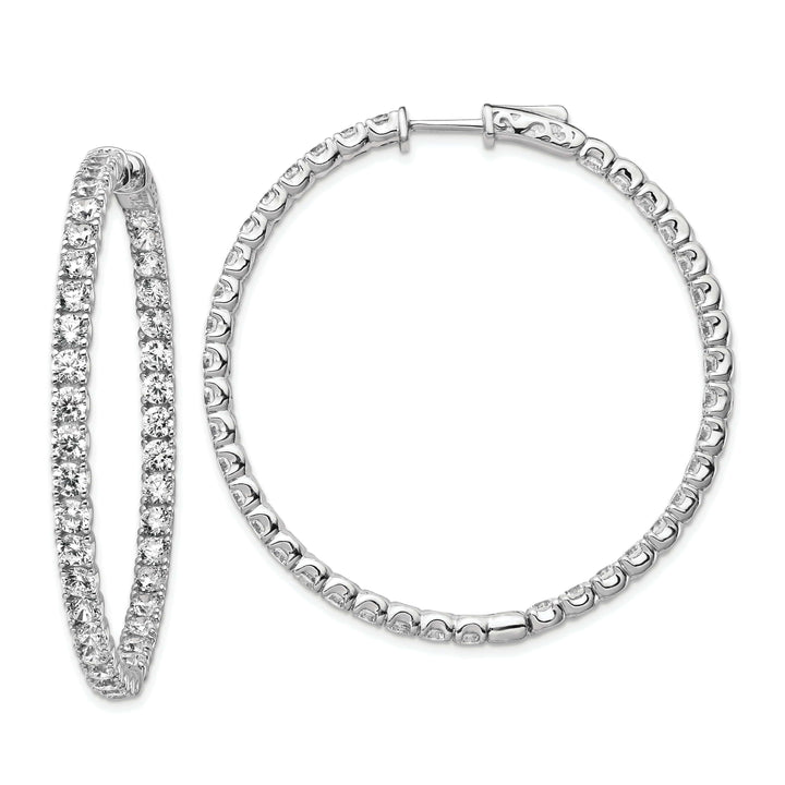 Sterling Shimmer Earrings Sterling Silver CZ Hoop Earrings