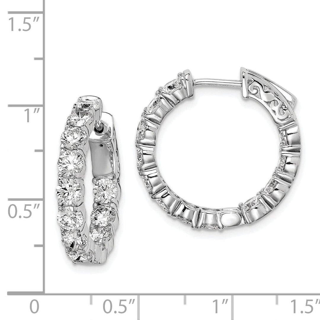 Sterling Shimmer Earrings Sterling Silver CZ Hoop Earrings