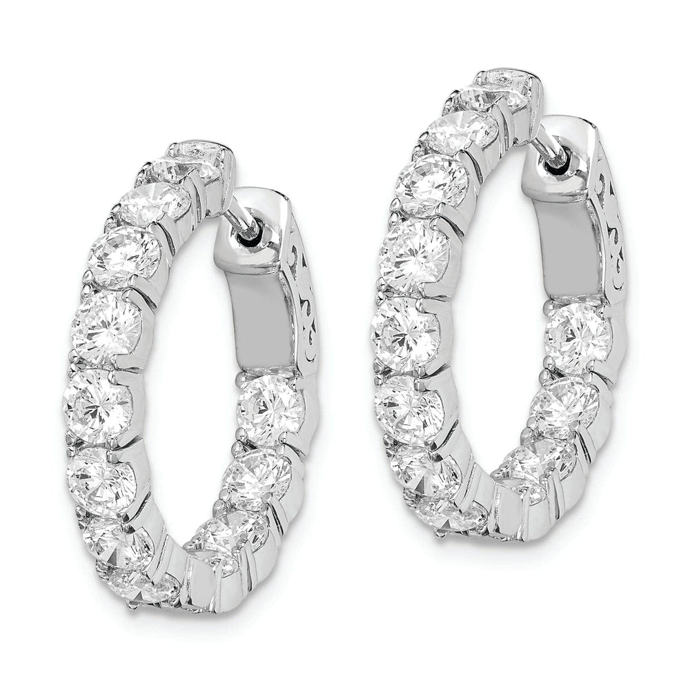 Sterling Shimmer Earrings Sterling Silver CZ Hoop Earrings