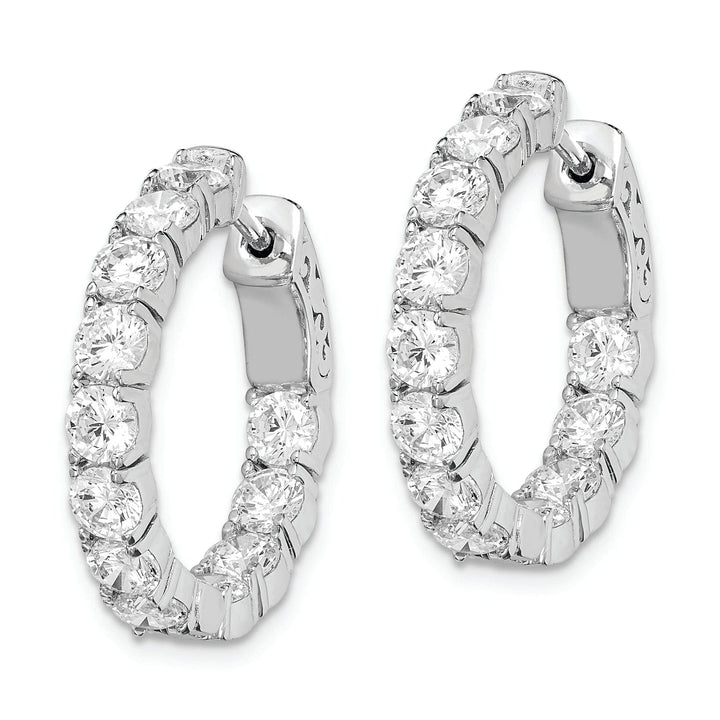 Sterling Shimmer Earrings Sterling Silver CZ Hoop Earrings