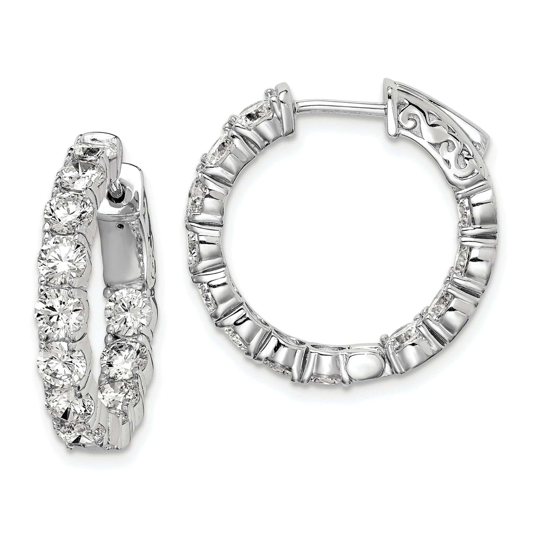Sterling Shimmer Earrings Sterling Silver CZ Hoop Earrings