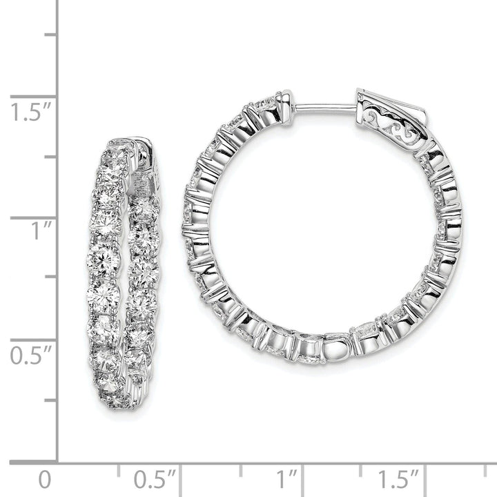 Sterling Shimmer Earrings Sterling Silver CZ Hoop Earrings