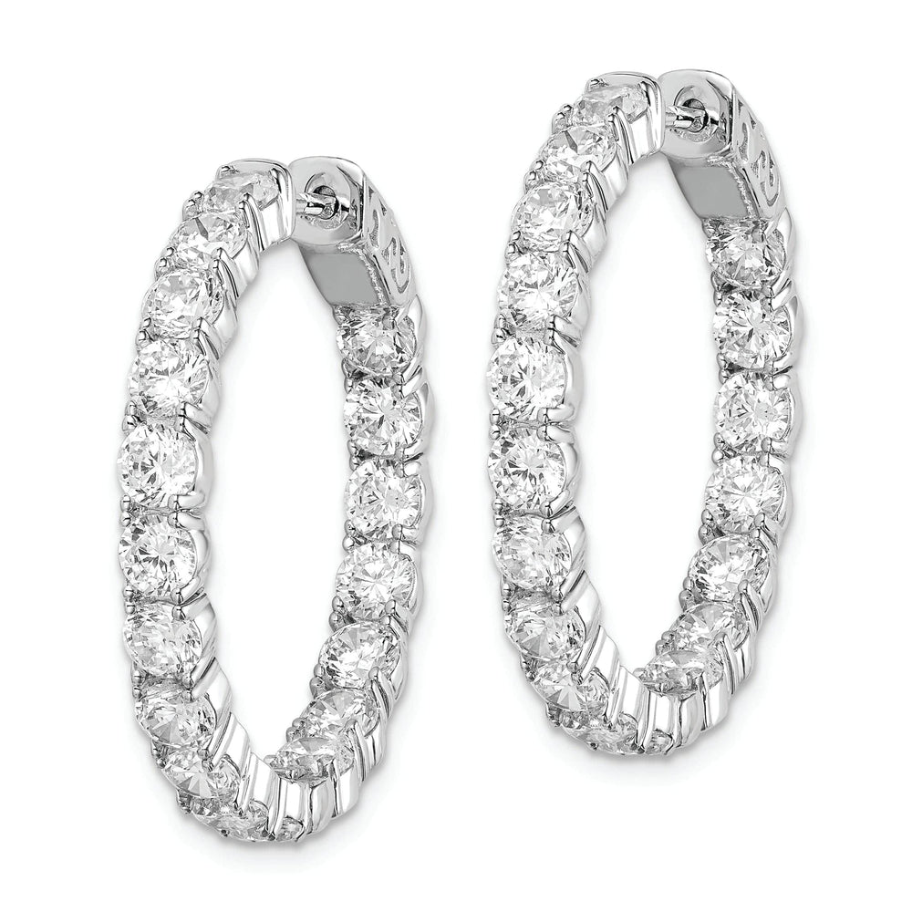 Sterling Shimmer Earrings Sterling Silver CZ Hoop Earrings
