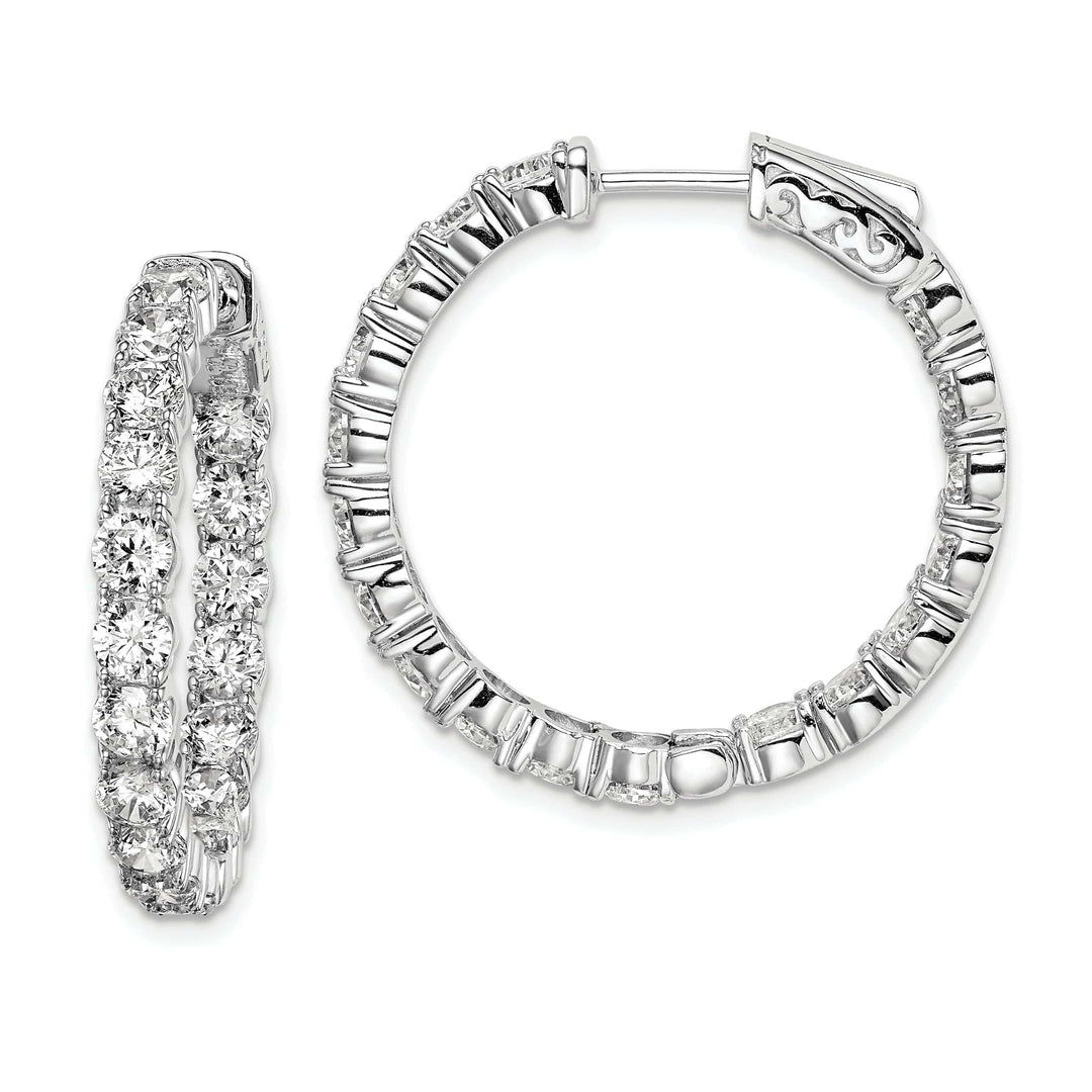 Sterling Shimmer Earrings Sterling Silver CZ Hoop Earrings