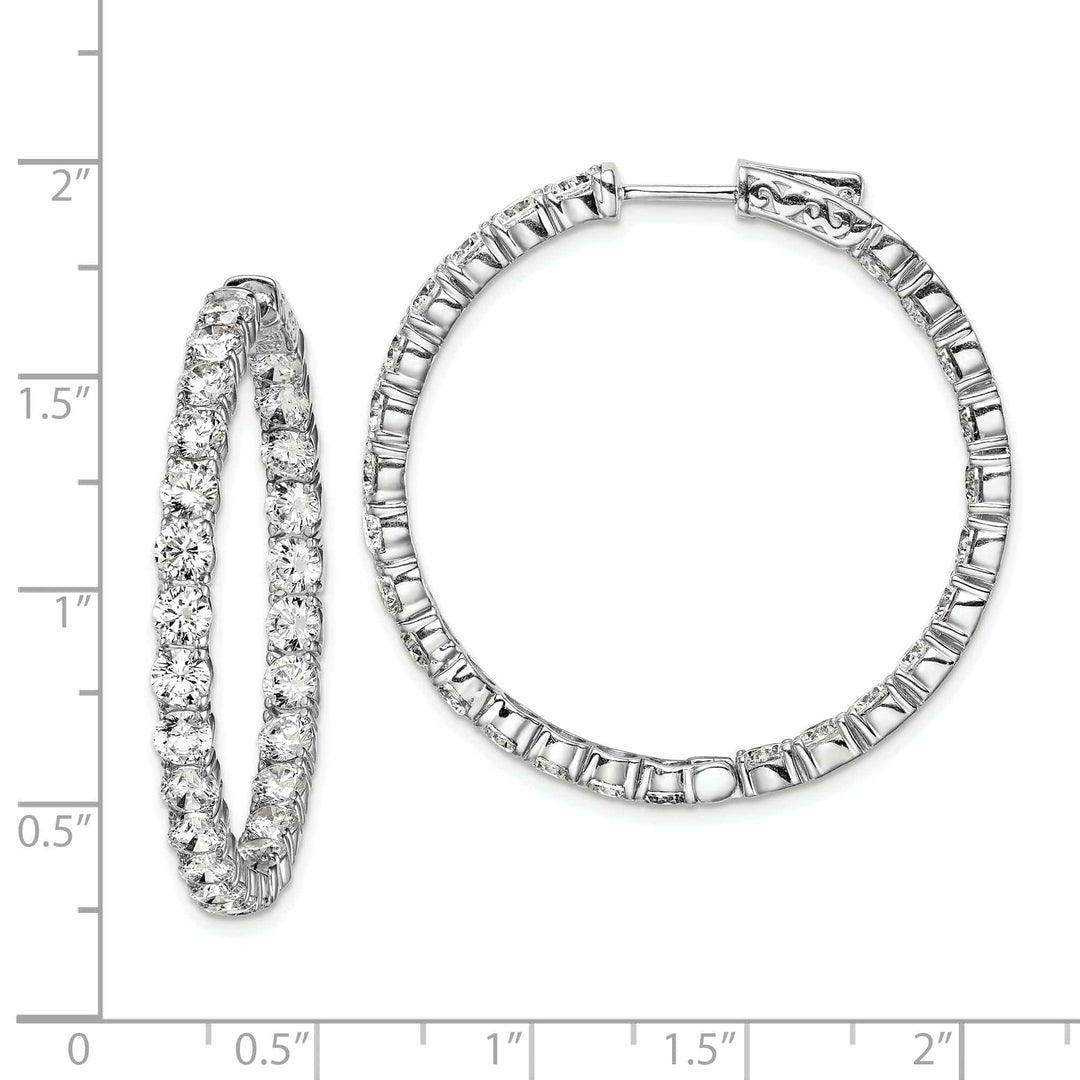 Sterling Shimmer Earrings Sterling Silver CZ Hoop Earrings