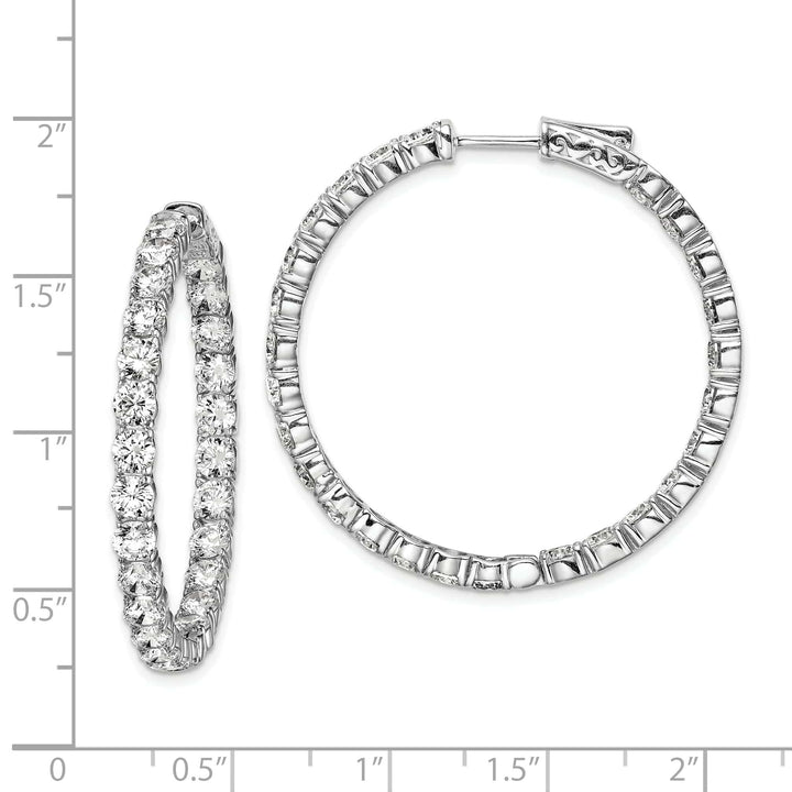 Sterling Shimmer Earrings Sterling Silver CZ Hoop Earrings
