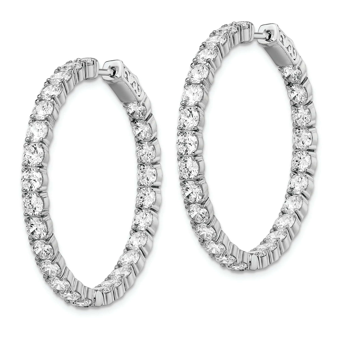 Sterling Shimmer Earrings Sterling Silver CZ Hoop Earrings