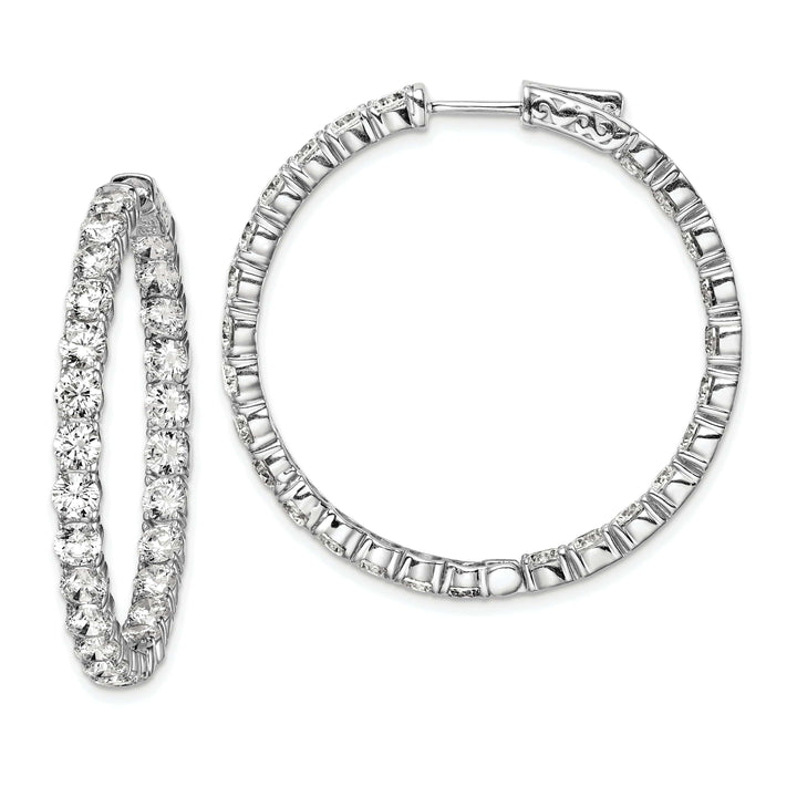 Sterling Shimmer Earrings Sterling Silver CZ Hoop Earrings