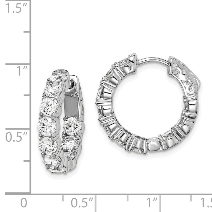 Sterling Shimmer Earrings Sterling Silver CZ Hoop Earrings