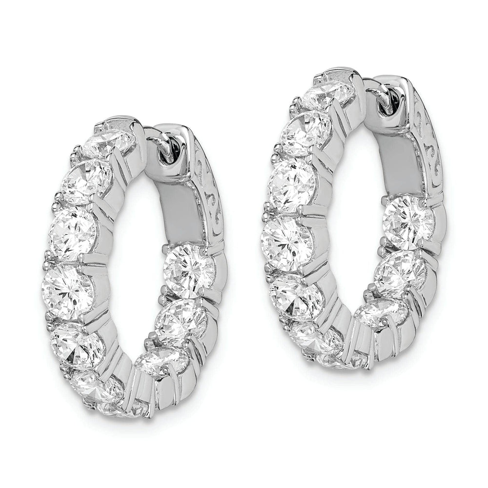 Sterling Shimmer Earrings Sterling Silver CZ Hoop Earrings