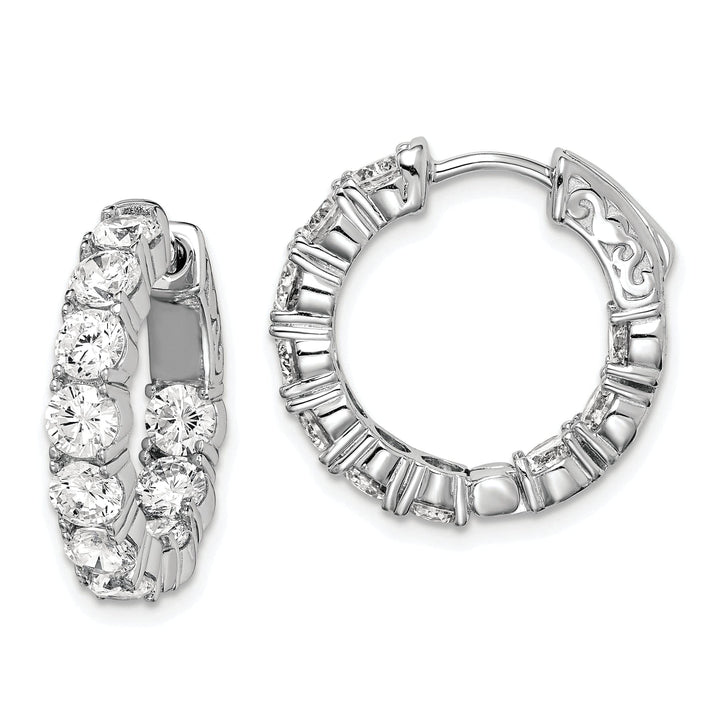 Sterling Shimmer Earrings Sterling Silver CZ Hoop Earrings