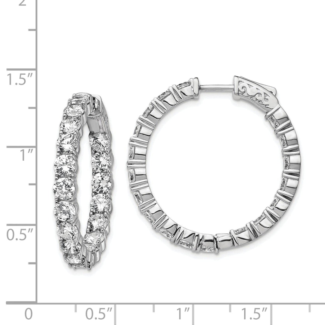 Sterling Shimmer Earrings Sterling Silver CZ Hoop Earrings