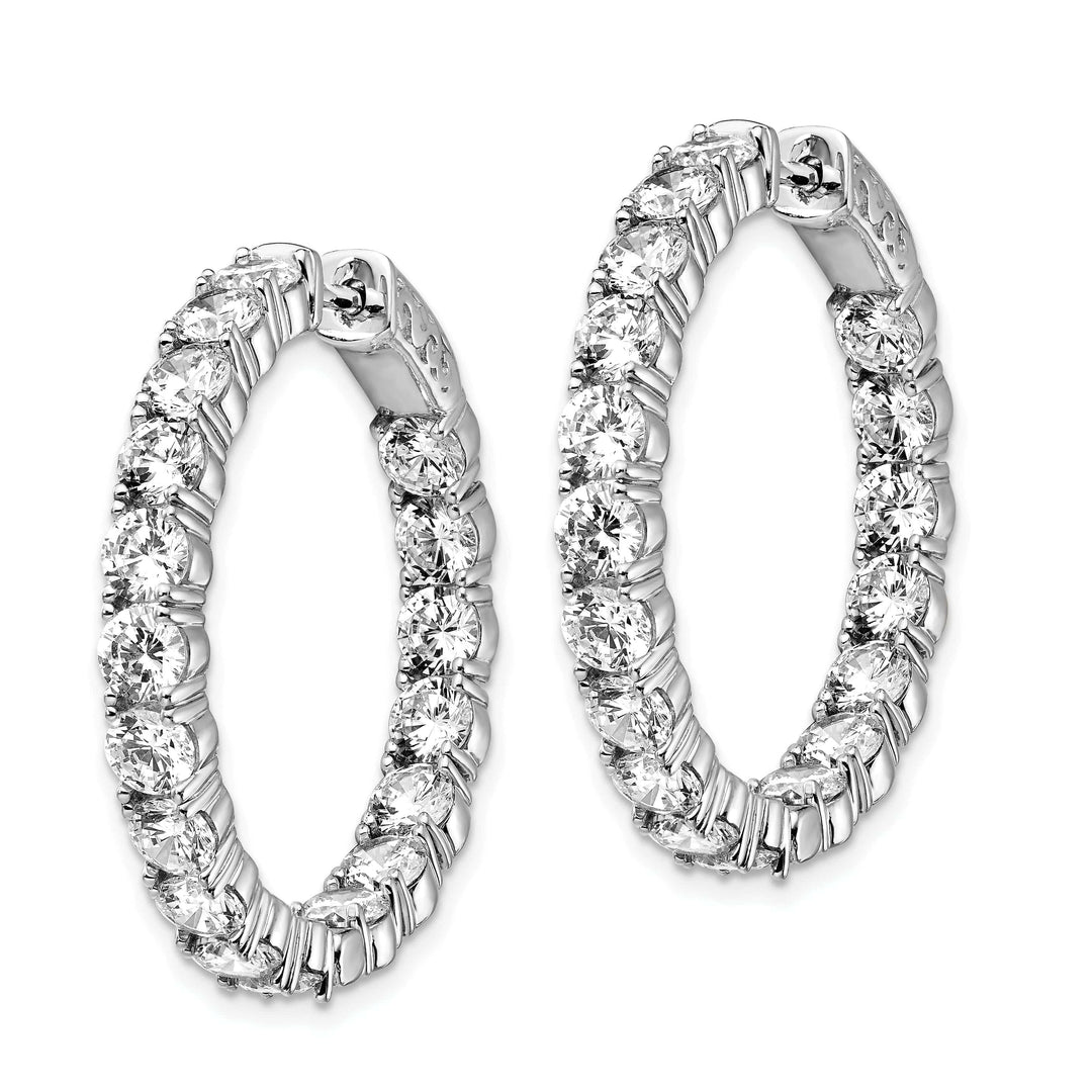 Sterling Shimmer Earrings Sterling Silver CZ Hoop Earrings