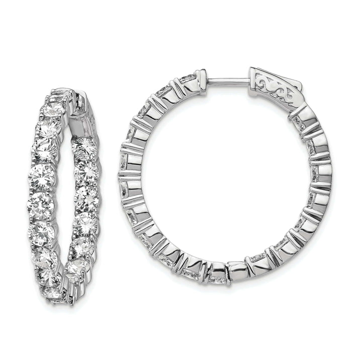 Sterling Shimmer Earrings Sterling Silver CZ Hoop Earrings