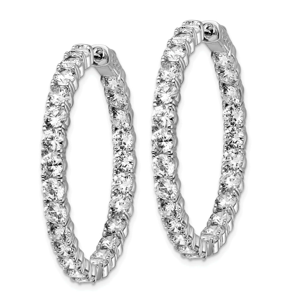 Sterling Shimmer Earrings Sterling Silver CZ Hoop Earrings