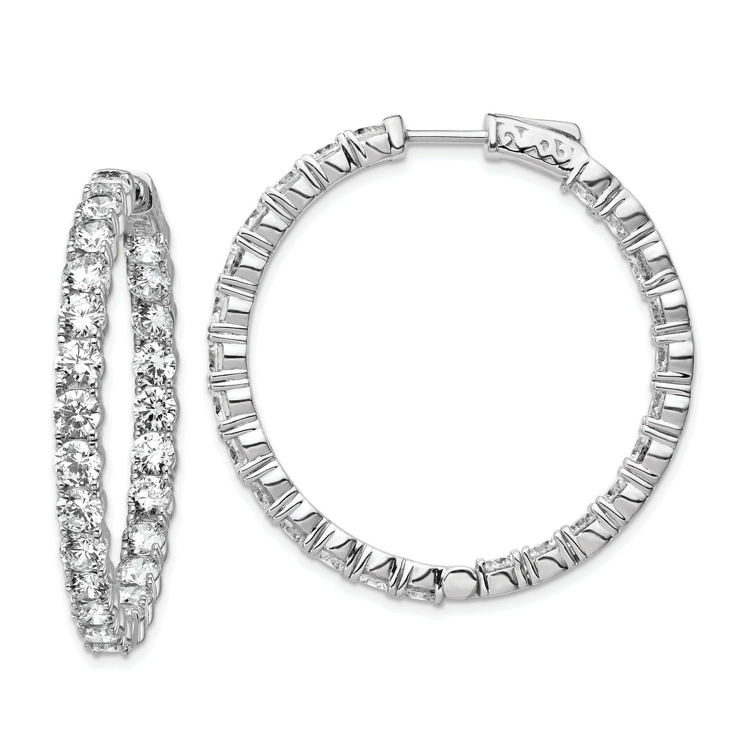 Sterling Shimmer Earrings Sterling Silver CZ Hoop Earrings