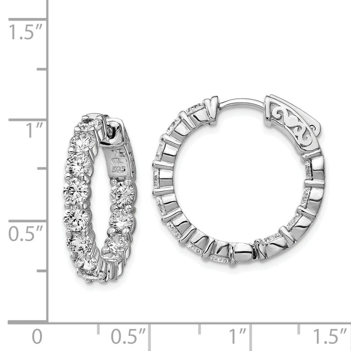 Sterling Shimmer Earrings Sterling Silver CZ Hoop Earrings