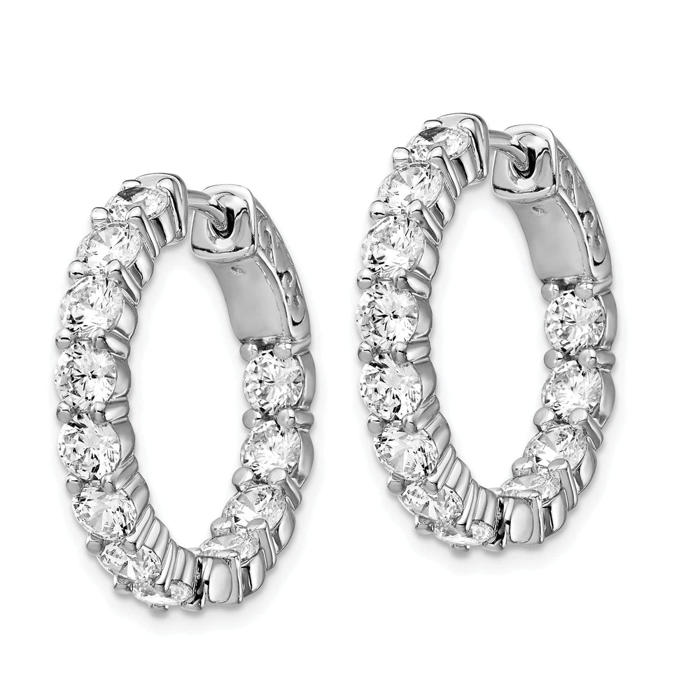 Sterling Shimmer Earrings Sterling Silver CZ Hoop Earrings