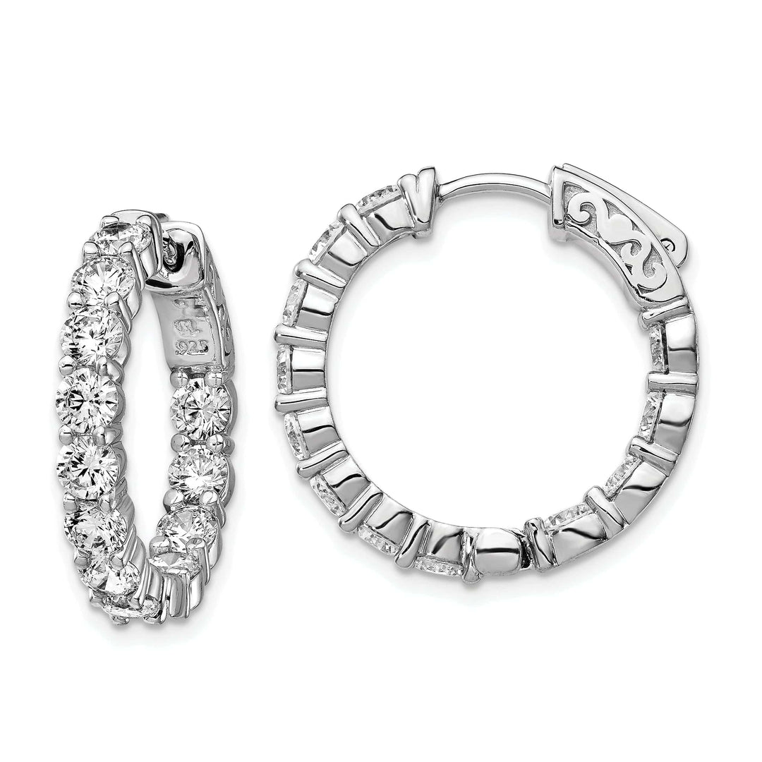 Sterling Shimmer Earrings Sterling Silver CZ Hoop Earrings